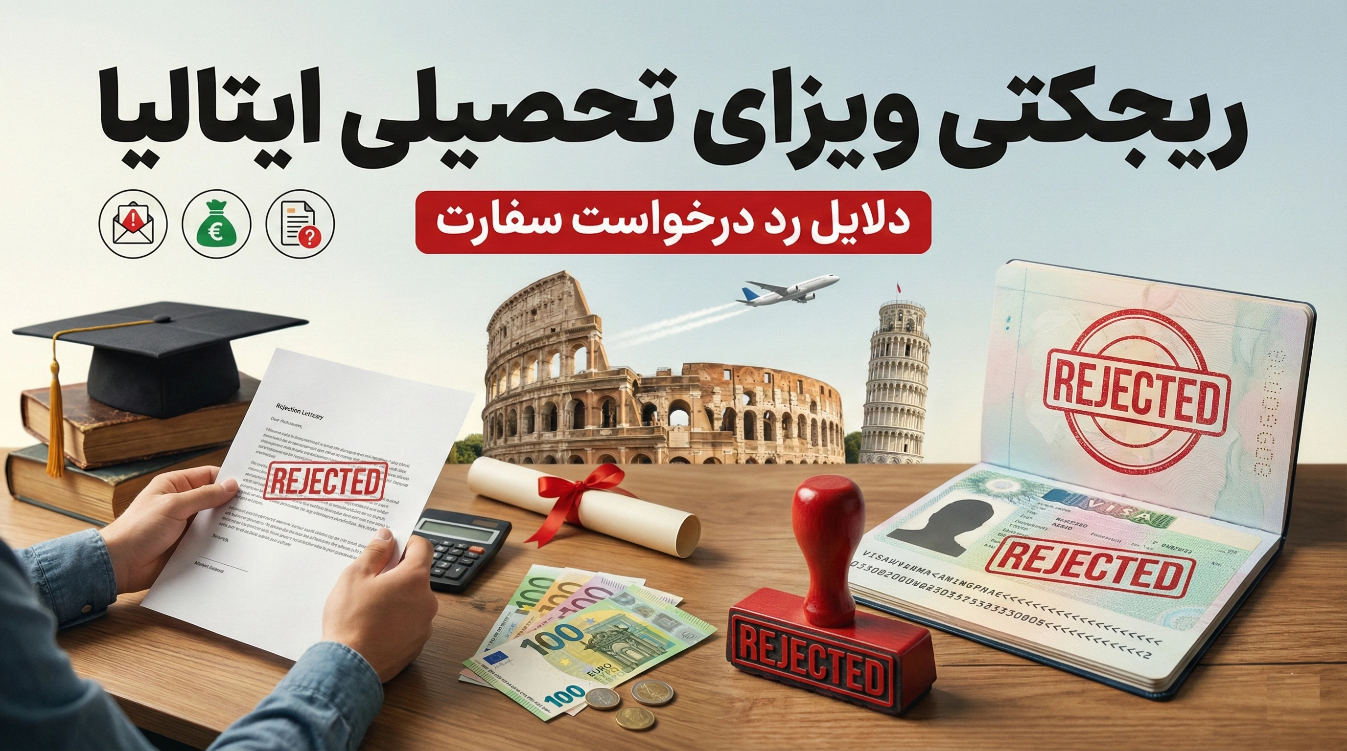 ریجکتی ویزای تحصیلی سفارت ایتالیا